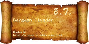 Bergman Tivadar névjegykártya